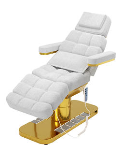 Moderne Elektrische Kosmetikliege mit Goldenem Sockel, Gestepptem Kunstleder und 3/4 Motoren, Spa-Behandlungsstuhl und Massageliege - Product Image 4