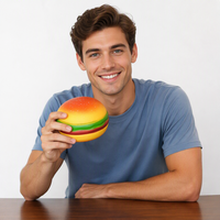 Jouet anti-stress en gel souple en forme de burger de dessin animé extra-large à rebond lent avec logo personnalisé pour les enfants de 5 à 7 ans