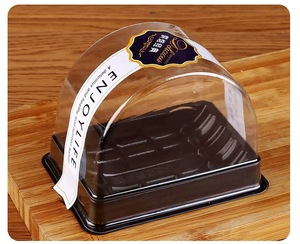 Bán buôn Pet nhựa rollcake hộp tráng miệng bao bì lưu trữ cong <span class=keywords><strong>Cheesecake</strong></span> <span class=keywords><strong>container</strong></span> cho Pastry cửa hàng siêu thị - Product Image 2