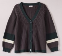 Übergröße Damen Vintage-Stil Schulter-Zopfmuster Strickjacke Gestreiftes Muster Dicker Stoff Atmungsaktiv Einknopf-Verschluss