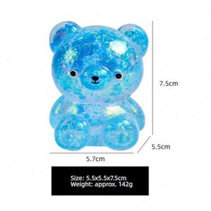 Wholesale <b>Cute</b> Stress Relief Squishy Toys Soft Slow Rebound Glitter Aurora Maltose <b>Bear</b> Squeeze Toy - Product Image 6