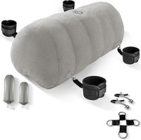Oreiller érotique gonflable Kamasutra pour couple et menottes pour mains/pieds (y compris pinces) avec stimulation silencieuse pour bondage SM