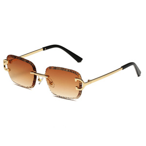 Nouvelle Arrivée 2025 – Lunettes de Soleil Unisexe <span class=keywords><strong>Kaja</strong></span> Sans Monture à Verres Crantés, Protection UV400, Style Européen et Américain, Idéales pour l'Export - Product Image 2