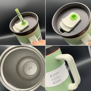 40oz Stainless Steel Vacuum <b>Insulated</b> Tumbler Travel <b>Mug</b> with Straw Handle and Lid Portable Cup for Car Outdoor Camping - Product Image 4