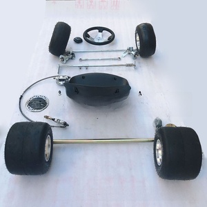 Kit complet de châssis de karting DIY personnalisé avec suspension <span class=keywords><strong>avant</strong></span>, essieu arrière, direction, pneus de 5 pouces et siège - Product Image 3