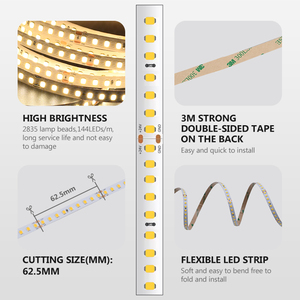 Tira de Luces LED SMD 2835 DC 24V, Una Sola Fila, 8 mm de Ancho, 3000K 4000K 6500K, Flexible, Ra80 - Product Image 4