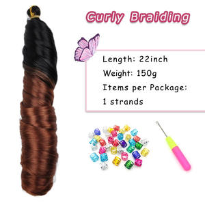 Offre Spéciale – Extensions de tresses françaises bouclées de 22 pouces, 150g, douces, en spirale, pour crochet, extensions capillaires espagnoles bouclées teintées de haute qualité - Product Image 5