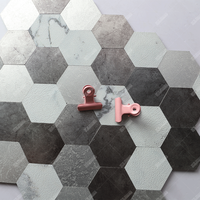 Carrelage en vinyle hexagonal amovible de grande taille 4mm, autocollant, épais, mosaïque pour mur de marbre, pour cuisine, salle de bain, hôtel, café