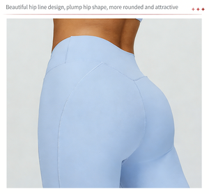 Short de yoga sculptant GZL137 à taille torsadée pour un fessier galbé et une taille définie, avec effet push-up et coutures 3D – Legging de sport - Product Image 6