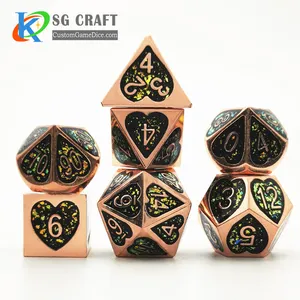 Mini padat polihedral Dnd dadu 6mm miniatur logam set dadu D & D 10mm kustom game dadu untuk dugeon dan Naga