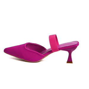 Escarpins sexy à talon aiguille, chaussures d'extérieur tendance, talons hauts pour femmes, bout pointu, grandes tailles, élégantes, demi-mules d'été - Product Image 6