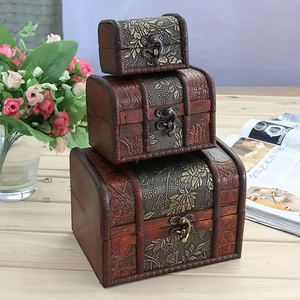 Set <span class=keywords><strong>di</strong></span> 3 Cofanetti Portagioie Vintage in Legno per Regali <span class=keywords><strong>di</strong></span> Natale/Capodanno, Scatola Porta <span class=keywords><strong>Orologi</strong></span> <span class=keywords><strong>di</strong></span> Lusso in Legno per Collezionisti - Product Image 1