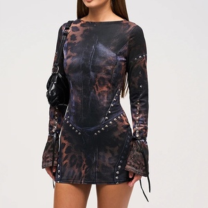 Vestidos Largos Ajustados con Estampado de Posicionamiento para Mujer, Moda - Product Image 1