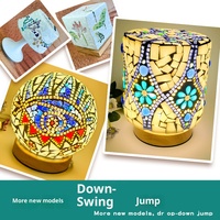 Wowei Punchable Mosaïque Verre Lampes DIY Artisanat Kit Mosaïque Creative Jouet Lune Lampe Veilleuse avec Contrôle Tactile