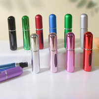 Flacon de recharge de parfum en aluminium de 5 ml avec revêtement en plastique PP, pulvérisateur auto-amorçant, format voyage, vide, transparent, pour fixateur de maquillage