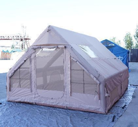 Tenda Tiup 12 Pintu Ganda Empat Musim Portabel Tahan Air Tinggi untuk Berkemah di Luar Ruangan 2 Orang Berbahan PVC Mesh