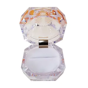 Boîte d'emballage pour anneau en cristal transparent Simple, emballage de bijoux en acrylique avec insertion