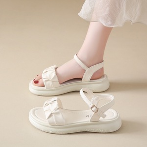 Sandalias de Plataforma con Suela Gruesa para Mujer, Verano 2025, Nuevas, con Suela Suave, Estilo Hada, Famosas en Internet, Suela de PVC, Forro de Microfibra, con Hebilla - Product Image 2