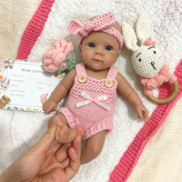 Poupée Reborn Fille de 12 Pouces Entièrement en Silicone Faite à la Main, Yeux Ouverts, Détails de Genre Réalistes, Interactive, Lavable