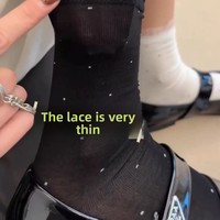 Chaussettes en dentelle tricotées d'été ultra-fines et légères, motif à pois, respirantes, mi-mollet, polyvalentes pour femme
