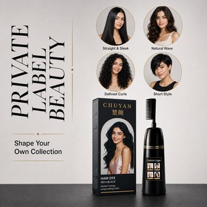 Crème colorante permanente pour cheveux à l'essence naturelle longue durée avec pinceau intégré, prix d'usine, qualité professionnelle - Product Image 1