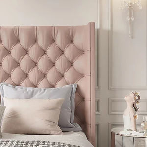 Cama King de Terciopelo de Lujo Minimalista Moderna, Juego de Dormitorio Tapizado de Alta Calidad para Recámaras Principales de Hotel/Villa - Product Image 5