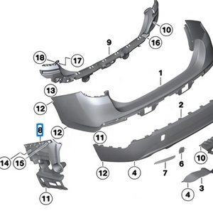 Pour BMW E84 X1 2008-2011 ensemble de supports de pare-chocs arrière OE 51122991779 51122991780 paire gauche droite - Product Image 2
