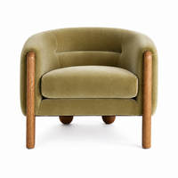 Fauteuil d'appoint moderne en velours Lichen, mobilier sur mesure de luxe pour salon.