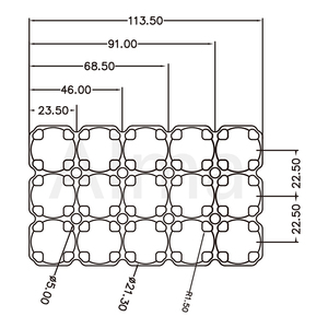 Soporte para Batería de Litio Fija Integral 21700, Apertura de 21.3 mm, Material Ignífugo, Soporte para 3x5 Baterías - Product Image 3