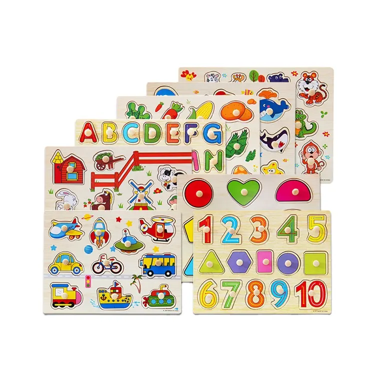 TS 2023 i bambini più venduti alfabeti giocattoli per imparare a forma di lettera animale colorato 3d Puzzle giocattoli educativi in legno