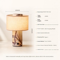 Lampe de table post-moderne en marbre naturel avec veilleuse à induction et interrupteur tactile pour chambre, bureau et hôtel