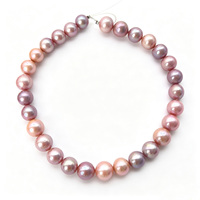 Chaîne de perles d'eau douce Zhuji 12-14 mm, perles Edison, blanches, roses, violettes, naturelles, rondes, véritables, pour la création de bijoux
