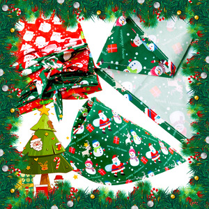 Nœuds papillon et bandanas de Noël pour animaux de compagnie, foulards et bavoirs imprimés en polyester pour chiens, utilisables en toutes saisons, pour les fêtes - Product Image 3