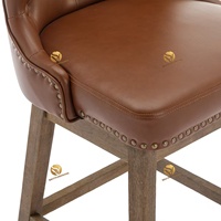 Tabourets de bar pivotants à 360 degrés, tabourets de bar en bois massif, tabourets de bar modernes rembourrés avec dossier, chaises de bar
