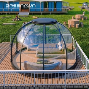 Dôme en plastique Transparent, 2 pièces de bonne qualité, plastique dur Transparent, en <span class=keywords><strong>Polycarbonate</strong></span>, tente de abri <span class=keywords><strong>pour</strong></span> Glamping - Product Image 2