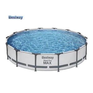 Bestway 56595 Outdoor14' x 33" large metal frame folding swim pools open air pool adult swimming pool