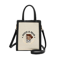 Cartoon Pooh Petit sac à main matelassé pour téléphone portable pour femmes Mickey Soft Chain Crossbody Cellphone Wallet Bag