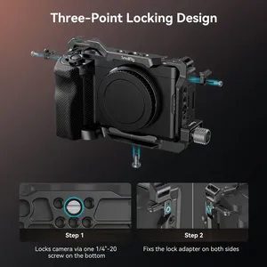 Kit de jaula de cámara completa para SmallRig para <span class=keywords><strong>Sony</strong></span>, incluye abrazadera de Cable de agarre de silicona, accesorio de tamaño pequeño de liberación rápida incorporado - Product Image 3