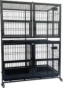 Cage et <span class=keywords><strong>caisse</strong></span> pour chien pliable en métal de 43 ''à double porte avec mangeoire de clôture - Product Image 6