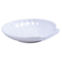 Assiette d'assiettes de Restaurant en plastique, ustensile en mélamine séparée en forme de coquille spéciale, assiette blanche décoration de mariage, assiette irrégulière