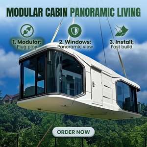 Casa Capsula Spaziale Prefabbricata Modulare con Struttura in Acciaio e Pannelli Sandwich - Soluzione Personalizzata per Casa <span class=keywords><strong>Mobile</strong></span>, Hotel, Ufficio, Villa, Parco, Cortile - Product Image 1