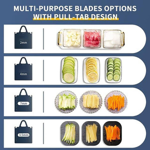 Trancheuse à légumes manuelle réglable, coupe-légumes, trancheuse à dés Julinner avec lame en acier inoxydable - Product Image 4