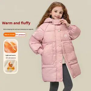 Parkas longs matelassés imprimés pour garçons et filles, manteaux d'hiver chauds et épais à capuche, coupe-vent pour enfants, vêtements d'extérieur pour temps froid - Product Image 4