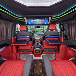 Accessori Interni per Van Executive Vito in Lega di Alluminio Portatile, Sedile Aero di Lusso in Pelle Caramello Impermeabile con LED Cielo Stellato Blu - Product Image 1