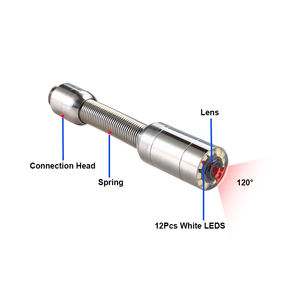 Caméra d'<span class=keywords><strong>inspection</strong></span> des égouts 1000TVL avec câble de 20 m, caméra vidéo sous-marine pour <span class=keywords><strong>inspection</strong></span> de conduits et tuyaux, 12 lumières LED blanches, écran LCD 7 pouces - Product Image 5