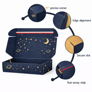 กล่องบรรจุภัณฑ์เครื่องสำอางแบบกำหนดเอง วัสดุรีไซเคิลรักษ์โลกสุดหรู กล่องไปรษณีย์ลูกฟูกสำหรับของขวัญ พร้อมตัวแบ่งช่องสำหรับเครื่องสำอาง พิมพ์โลโก้ได้ตามต้องการ - Product Image 4