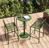 Meubles de restaurant modernes et durables, tables et chaises hautes en fer et aluminium pour une utilisation en extérieur dans les cafés, restaurants, centres commerciaux