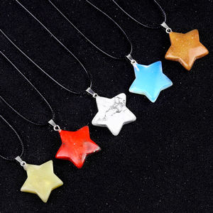 जूया उपहार हॉलाइट टर्नक्विज़ स्टार हार 45 सेमी काली कॉर्ड महिला पुरुषों द्वारा हस्तनिर्मित पत्थर 30 मिमी सौर पेंडेंट गहने 19s0838 - Product Image 5