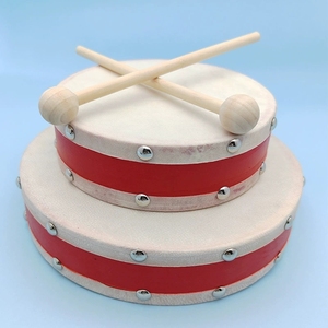 Wholesale Red Strap Rivet Wooden Hand <b>Drum</b> Synthetic Sheepskin Surface Frame <b>Drum</b> With Wooden Mallet For Performance - Product Image 3