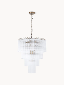 Grande <span class=keywords><strong>Lampadario</strong></span> <span class=keywords><strong>Vintage</strong></span> in Stile Moderno di Metà Secolo con Aste in <span class=keywords><strong>Vetro</strong></span> - Product Image 3